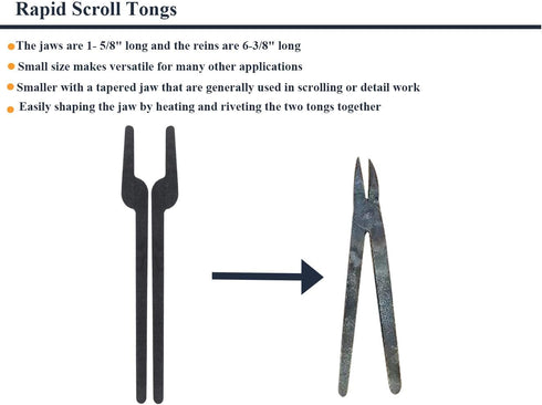 Rapid Tongs Bundle Set, 6 Types of DIY Tongs with Rivet for Beginner Smithing