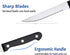 BEWOS Steak Knives Set of 16, Triple Rivet Serrated Blades, Stainless Steel Dinner Knives, Dishwasher Safe