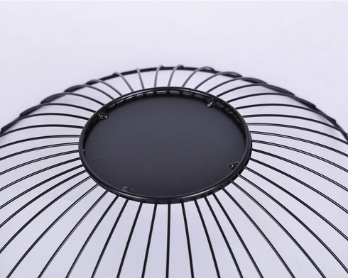 Short Curved-Edge Modern Serving Bowls - Black Metal Iron Wire Dish for Fruits and Vegetables