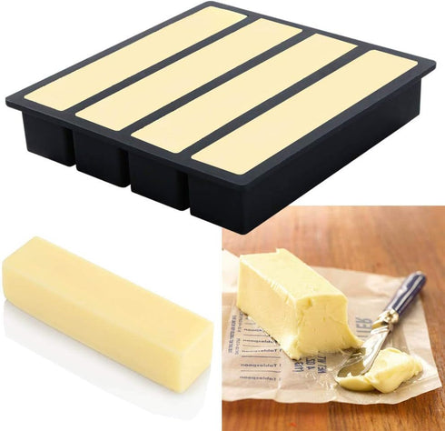 Webake Silicone Ice Cube Trays Butter Mold Set of 2, Easy Release Long Ice Cube Sticks for Cocktail