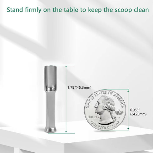 Mini SS304 Stainless Steel Scoop with Tamp Tool, 0.1 Gram Capacity Spoon for Sugar, Salt, Powder, Spices, Dishwasher