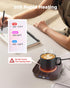 3-Temp Settings 4 Mug Warmer - Coffee Mug Warmer for Desk with Hrs Auto Shut Off, Fastest Heating & Smart Wood Candle