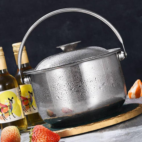 Zerodeko 18cm Stainless Steel Stock Pot with Lid, Stew Cooking Pot for Home Kitchen Restaurant
