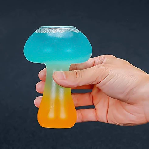 SuproBarware Wine Glasses, Creative Mushroom Shaped Cocktail Glass Cup Set of 2, 250ml/8.5oz