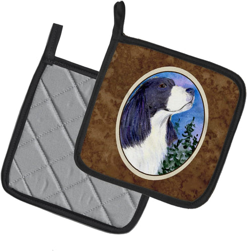 Caroline's Treasures SS8985PTHD English Springer Spaniel Pair of Heat Resistant Pot Holders, 7 1/2 x 7 1/2