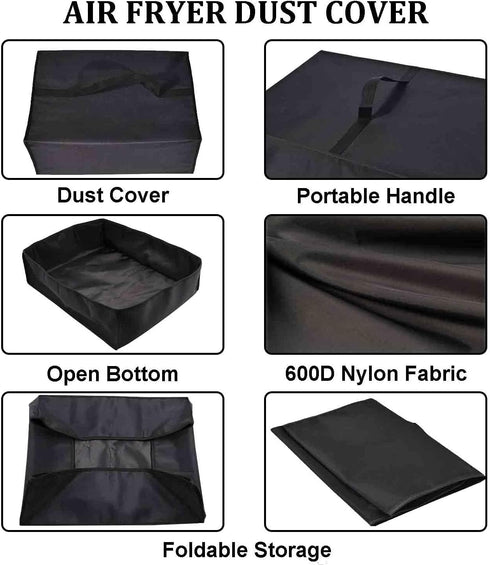 Heavy Duty Air Fryer Cover, Waterproof Dust-Proof Case Compatible with Ninja Air Fryer Pro XL 6-in-1, Black