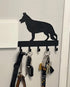 German Shepherd #1 Key Holder Dog Leash Hanger for Wall, Large 9 inch Wide with 5 Hooks, Made in USA