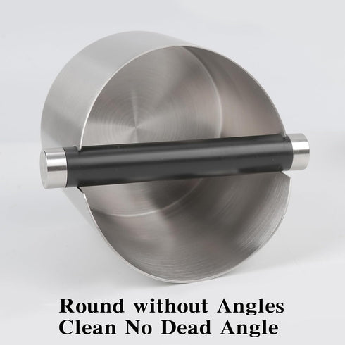 Stainless Steel Italian Espresso Tapping Box with Detachable Rod & Anti-Slip Rubber Base (Silver-S)