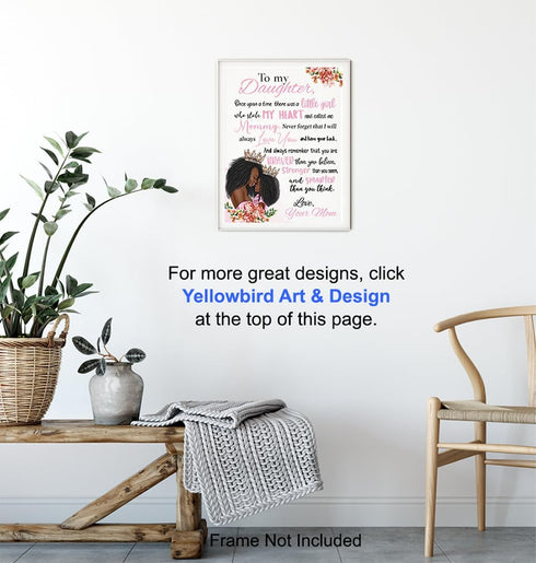 11x14 Black Girl Nursery Wall Art LARGE - African American Art - Inspirational Quotes - Positive Sayings - Cute Baby