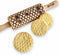 Kid Size Embossing Rolling Pin BEES. Wooden Laser Cut Mini Rolling Pin
