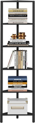 6-Tier BS05BK006 TUTOTAK Corner Shelf, Corner Bookshelf for Small Space, Narrow Display Corner Shelf Stand with Storage
