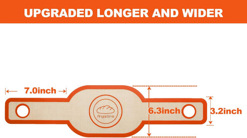 Angadona Orange Silicone Bread Sling Oval, Non-Stick Reusable Baking Mat for Dutch Oven with Long Handles