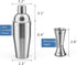 Professional Stainless Steel Cocktail Shaker Set 24oz with Double Measuring Jigger, Built-In Strainer, Bartender Kit.