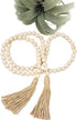 2Pcs Wood Beads Garland - Natural Prayer Wood String Beads for Farmhouse Wall Hanging Decor