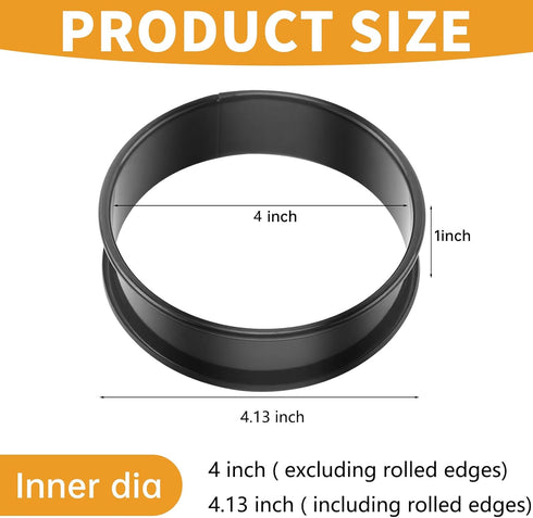 Crumpet Rings, 10PCS Non-Stick English Muffin Rings 4 Inch For Baking, Stainless Steel Double Roll Upgrade Design, More Convenient to Take the Food of The Bakery Ring Mold.