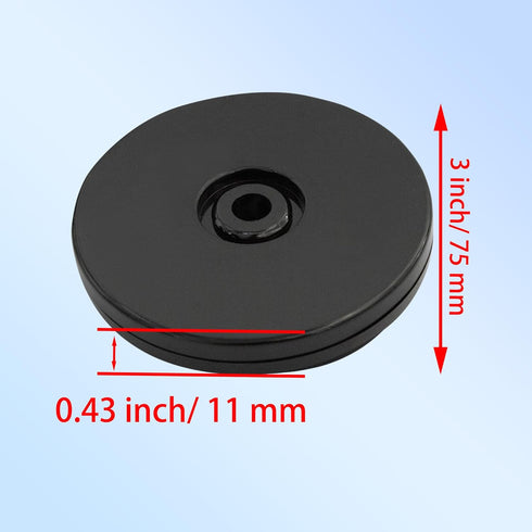 4 Pcs Black 3 Inch Acrylic Lazy Susan Rotating Turntable Organizer, Round Swivel Plate for Kitchen, Table, Cake