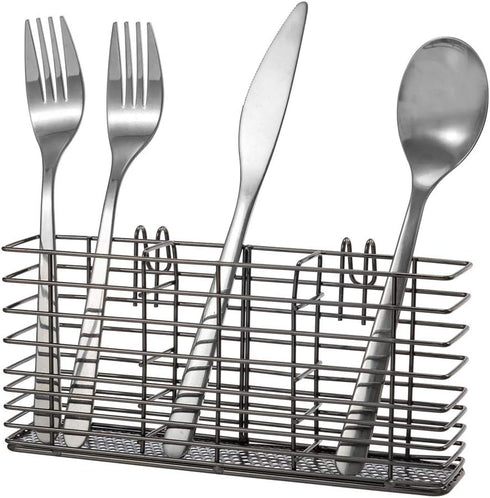 SANNO Stainless Steel Utensil Drying Rack, Silverware Holder for Dish Rack, Hanging Cutlery Organizer