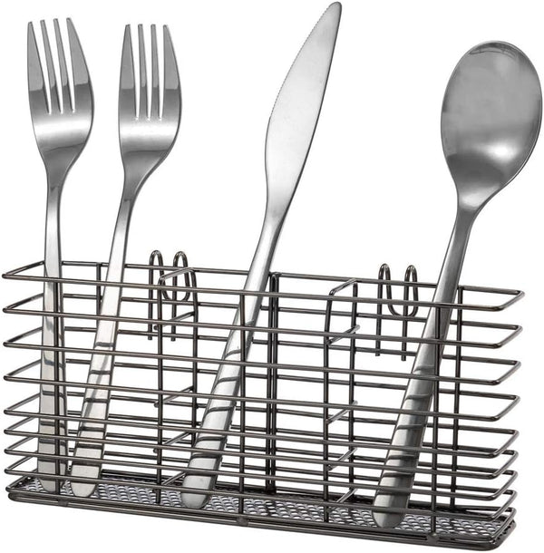 SANNO Stainless Steel Utensil Drying Rack, Silverware Holder for Dish Rack, Hanging Cutlery Organizer