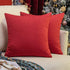 Woaboy Set of 2 Red Outdoor Throw Pillow Covers, Decorative Waterproof Farmhouse Linen Cushion Cases 16x16 inch