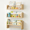 SAG's store Floating Nursery Shelves - Set of 3 Natural Wood Wall-Mounted Bookshelves for