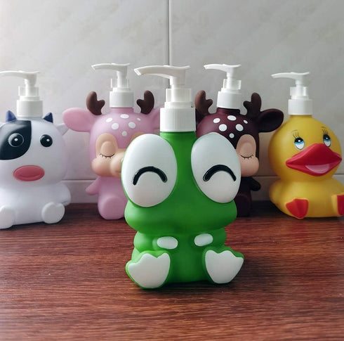 Frog Cow Cute Cartoon Animal Hand Soap Pump Lotion Dispenser, Hand Soap, Shampoo, Shower Gel for Bathrooms, Kitchen