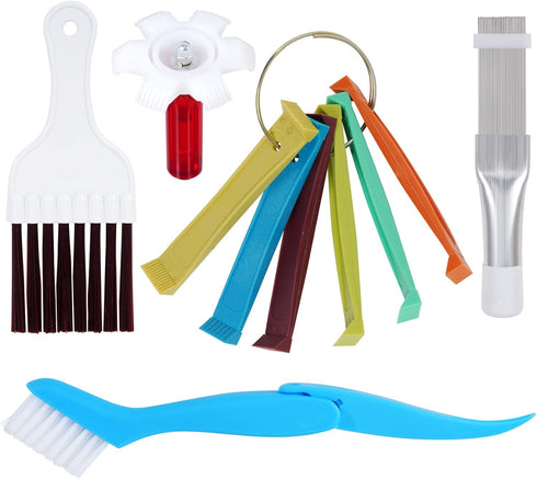 5 Pcs Air Conditioner Fin Cleaner Set, 3 Fin Combs, Condensers Fin Straighteners, and 2 Condenser Brushes