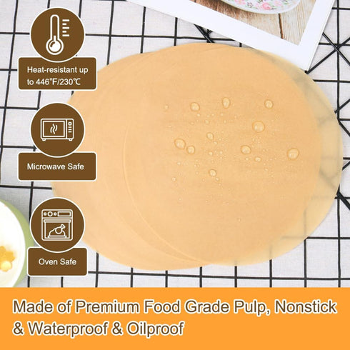 BYKITCHEN 8 Inch Parchment Paper Rounds, Non Stick Pre-cut Sheets for Baking, Set of 100