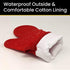 Red Oven Mitts Heat Resistant Silicone, Non-Slip, Flexible, Durable, Cotton Lining, Easy Clean, Pair of 2 for Cooking,