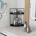 Dorhors 2-Tier Counter Counter Countertop Bathroom Organizer,Vanity Corner Shelf, Skincare, Wood Bathroom Storage