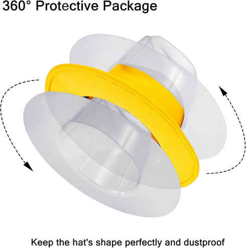 LADYBRO 10Sets Wide Brim Fedora Hat Holder - 360° Protect Hats in Travel, Plastic Cap Mold Protectors