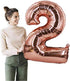 Balloon Number, 40 inch Rose Gold Foil Balloons Numbers Mylar 0-9 for Birthday Party, Wedding, Bridal Shower