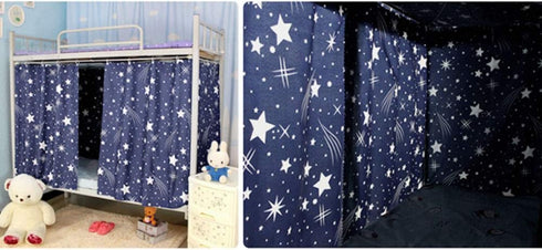 Heidi Galaxy Star Bed Canopy, Single Sleeper Bunk Bed Curtain, Blackout Cloth Mosquito Nets