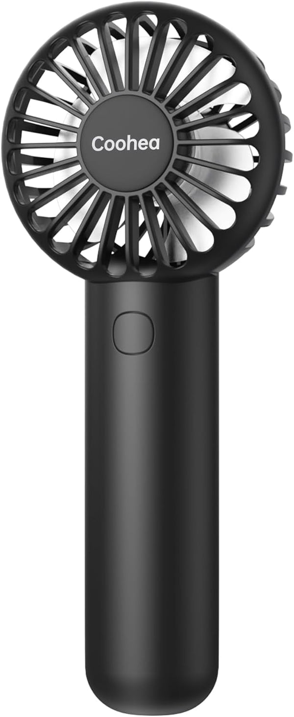 Handheld Mini Portable Fan, 3 Speeds Powerful USB Rechargeable Battery Fan with Base Lanyard for Travel and Outdoor
