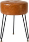 IBUYKE Faux Leather Round Footrest, Makeup Vanity Stool Side Table, PU Dressing