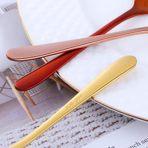 BuyGo 18/8 Stainless Steel Teaspoon Set of 8, 6 Inch Coffee Dessert Espresso Spoons, Mix Color, Dishwasher Safe