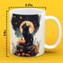 Mystical Black Cat Full Moon Coffee Mug, Witchy Halloween Cup, Spooky Fall Aesthetic, 11oz