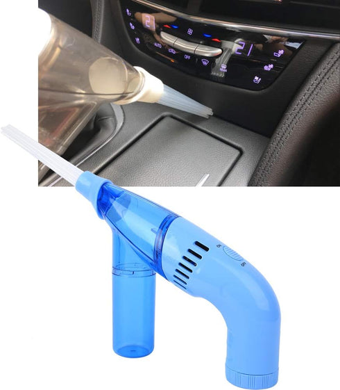 Air Duster and Handheld Vacuum Cleaner, Wet and Dry Use for Window Sofa Corner Home Door Crack (Blue)
