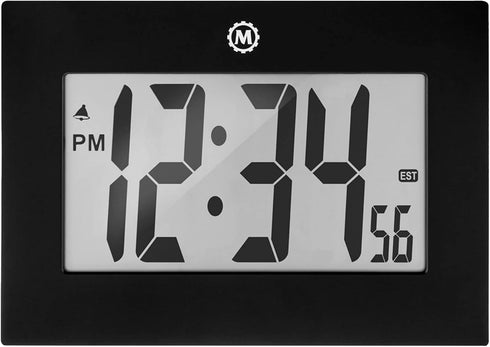 MARATHON Large Digital Wall Clock - 8” Display, Black - Easy to Read