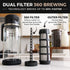 360, 360 (2.0 68 FL.OZ) VINCI Cold Brew Glass Cold Brew Coffee Maker Featuring Patented Dual Filter Brewing Technology
