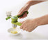Joseph Joseph Helix Garlic Press Mincer - Ergonomic Twist-Action Hand Juicer - Stainless Steel, Green