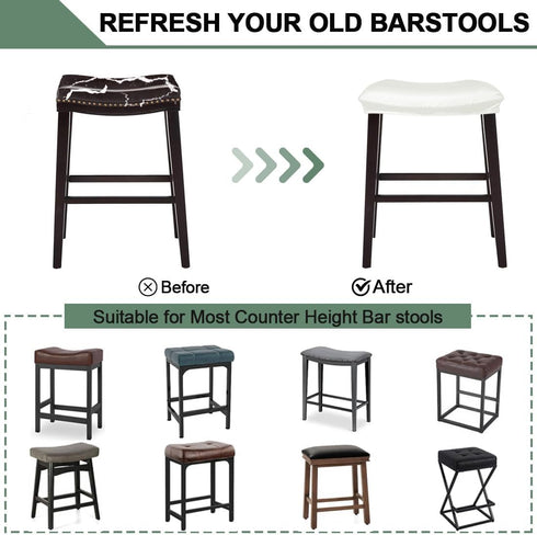 Set 4 Counter Bar Stool Cover Rectangle of Waterproof PU Height Bar stools Slipcovers Saddle Stool Slipcover Bench Seat