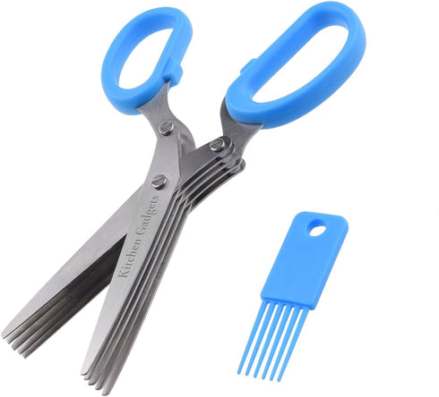 Herb Scissors with Kitchen Gadgets Retail Package - Multipurpose Kitchen Shears with 5 Sharp Blades