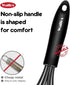 Walfos Whisk Combo, 11inch Flat Whisks and 10inch Balloon Whisk, Silicone Whisks for Cooking, Non Scratch Coated