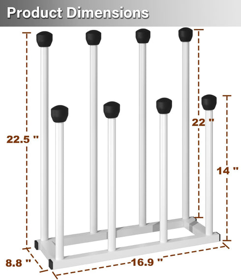 Tigerden 4 Closet, Free Standing Shoe Racks, Tall Black Metal Boot Rack Organizer for Pairs, Knee-High Boot Storage