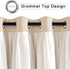 2 52W 84L Hiasan Blackout Curtains with Sheer Overlay, Thermal Insulated Mix & Match Double Layer Room Darkening