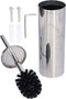 Toilet Brush and Holder Set, Stainless Steel Long Handle Toilet Bowl Cleaner, Soft Toilet Cleaning Brush (Silver)