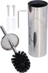 Toilet Brush and Holder Set, Stainless Steel Long Handle Toilet Bowl Cleaner, Soft Toilet Cleaning Brush (Silver)