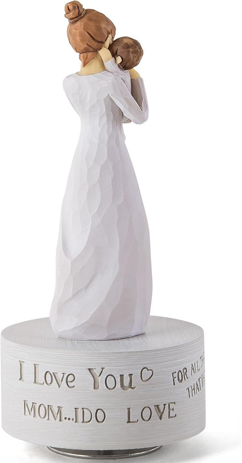 Mommy AIDLNS Music Box Gift for Mom Figurine, Mum and Baby Sculpted State Hand-Painted Collectible Musical Mother Day