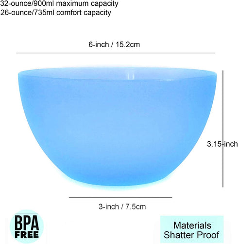 Plastic Bowls set of 12 - Unbreakable and Reusable 32oz/6 inch Plastic Cereal/Soup/Salad Bowls in 6 Assorted Color | Dishwasher Safe, BPA Free by KX-WARE