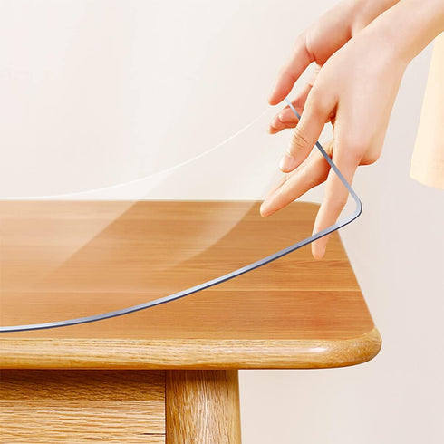36X60 Inch 1.5mm Clear Table Protector Modern Dining Table Cover Clear Table Protector Plastic Vinyl Tablecloth